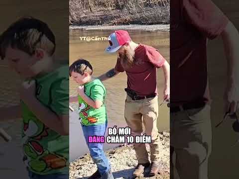 Phản ứng 10 điểm của ông bố khi bị con câu trúng thumbnail