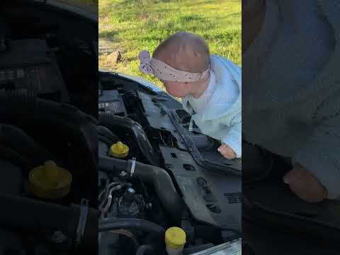 When baby Emi tries to fix the car #funny #dadlife #parenting thumbnail