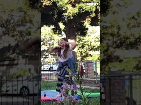 This guy HAD TO UPSTAGE a little girl?! ? #cartwheel #fails #funny #gymnastics #shorts thumbnail
