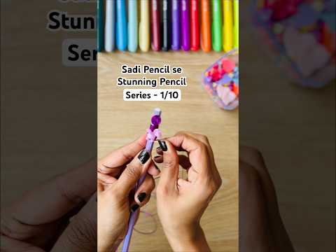 DIY Pencil Makeover-1/10? #crafteraditi #handmade #backtoschool #shorts #craftseries @CrafterAditi thumbnail