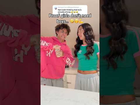 Girl power! 🤣🤫🥰 COMMENT FOR 7 YEARS OF GOOD LUCK! 🍀😅 | Cadel and Mia #funny #couple #shorts thumbnail