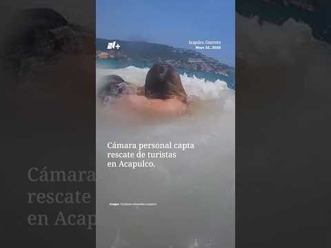 Una cámara personal captó cómo un salvavidas rescató a dos turistas en una playa de Acapulco thumbnail