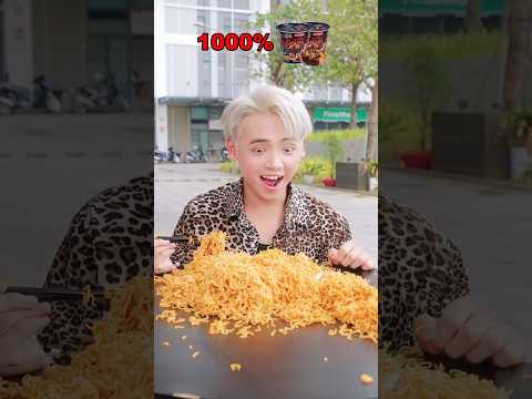 Spicy noodles from level 1% to 1000%! 🥵 🌶️ 💯 #taihoa #viral #shorts thumbnail