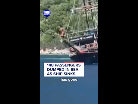 148 passengers dumped in sea as ship sinks | 9 News Australia thumbnail