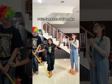 LUCU BANGET SAMANTHA JADI BONEKA SAPU?? #samantha #viralvideo #fakesituation #trending thumbnail