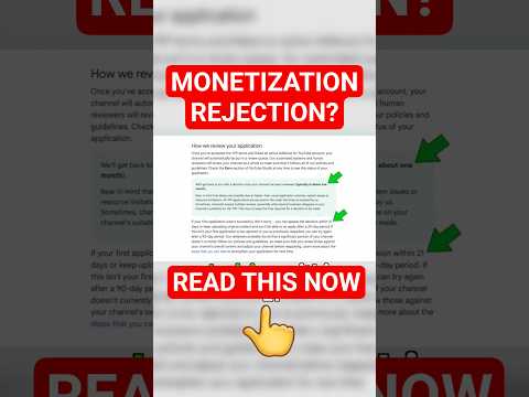 YouTube Monetization - Getting Rejected❌ thumbnail
