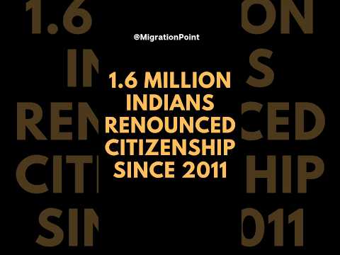 1.6 million Indians renounced citizenship since 2011 #Shorts #India thumbnail