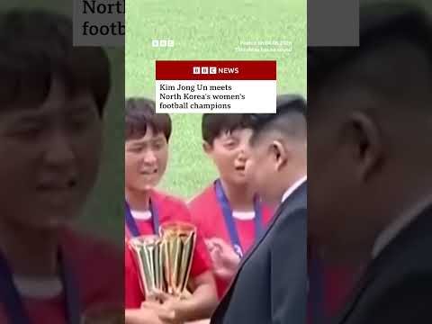 Kim Jong Un meets North Korea's women's football champions. #BBCNews thumbnail