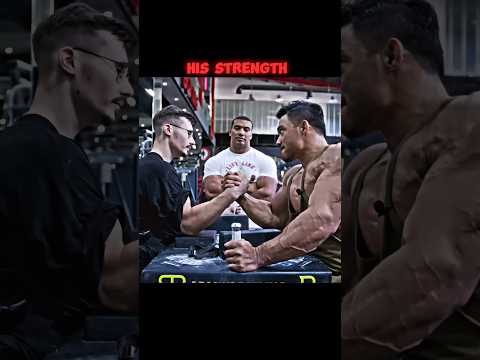 Super Human vs Biggest Bodybuilder 🔥 #armwrestling thumbnail