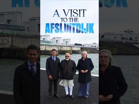 PM Modi visits Afsluitdijk Dam in the Netherlands | #shorts thumbnail