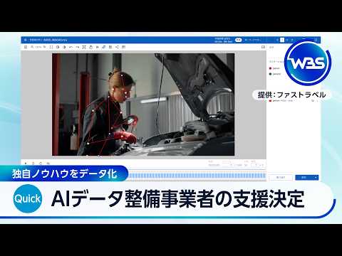 AIデータ整備事業者の支援決定 独自ノウハウをデータ化【WBS】 thumbnail