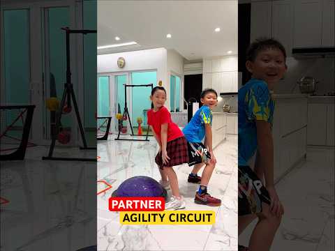 PARTNER AGILITY CIRCUIT 🔥 FAST LIKE NINJAS 🥷 SYNC UP #shorts #speedandagility #ninja thumbnail