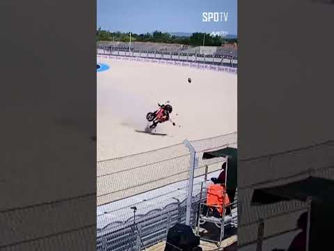 #MotoGP 🏍️ – Last season when Acosta crashed sending him dangerously close to a cameraman 😮‍💨 thumbnail