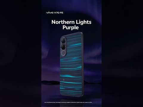 The new V70 FE in Northern Lights Purple with vivo’s First Darkness Glow Technology. Buy now! thumbnail