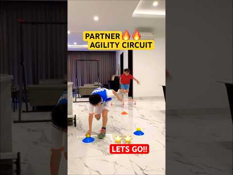 PARTNER AGILITY CIRCUIT 🔥 BASKET x TENNIS BALL 🏀🎾 SPEED UP #shorts #speedandagility #ninjago thumbnail