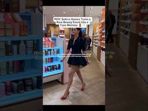 Selena Gomez Left Fans Screaming at Rare Beauty😭✨ #selenagomez #rarebeauty #fyp thumbnail