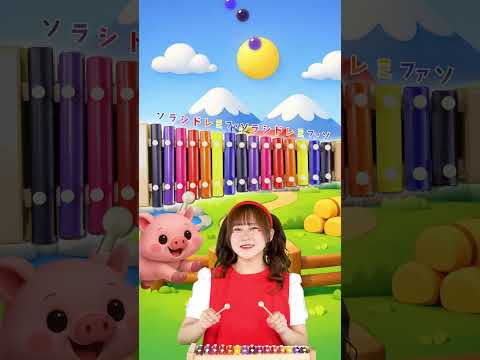 「こぶたぬきつねこ」でドレミを学ぼう！?? #童謡 #キッズ #音楽教育 #shorts thumbnail
