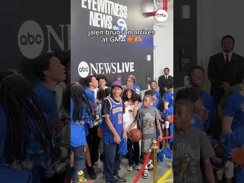 MVP and Knicks captain Jalen Brunson arrived at Good Morning America to a crowd of young fans thumbnail