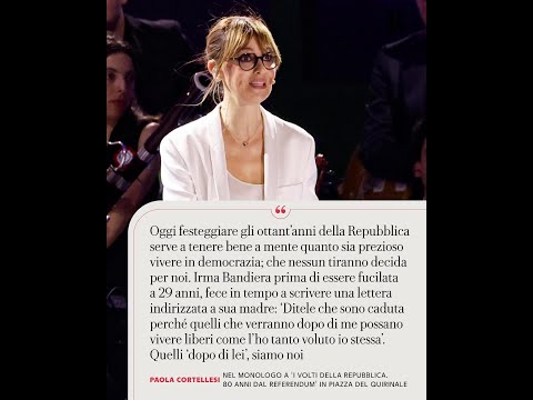 A Piazza del Quirinale Paola Cortellesi ha reso omaggio al primo voto delle donne thumbnail