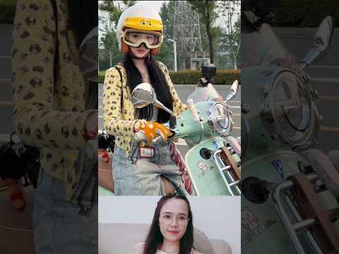 오토바이를 멋지게 타는 소녀 #웃긴영상 #duet #shorts #korea #beauty #usa #viral #viralshorts #comedy thumbnail