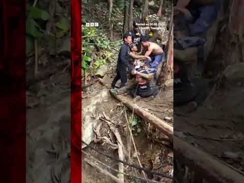 Four men trapped inside a flooded cave in Laos for 10 days have been freed. #BBCNews thumbnail