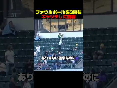 ファウルボールを3回もキャッチした観客 thumbnail