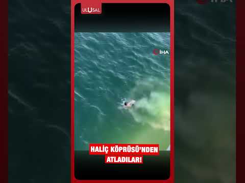Haliç Köprüsü'nde gençlerin tehlikeli atlayışı kameralara yansıdı! #shorts thumbnail