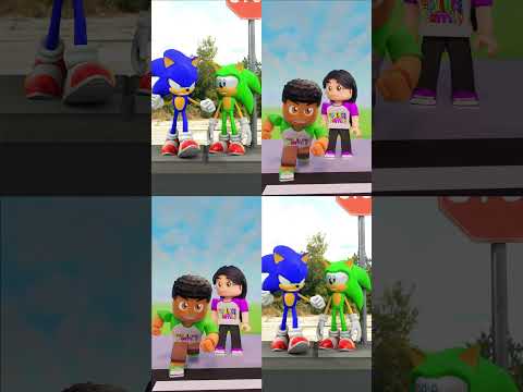 SONIC DO NOT CROSS THE STREET vs Original #sonic #funnyshorts thumbnail