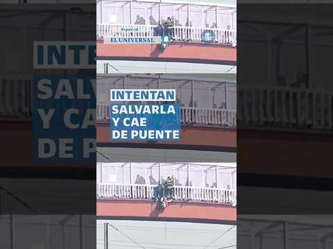 Mujer cae desde puente peatonal en Pantitlán tras intento de atentar contra su vida #shorts thumbnail
