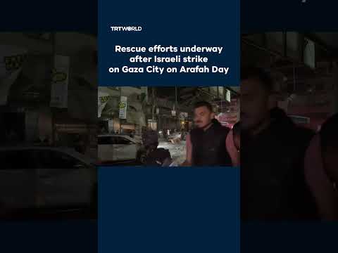 Palestinians search for survivors following Israeli strike on Arafah Day thumbnail