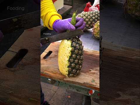 놀라운 대만 꿀 파인애플 자르기 #streetfood thumbnail