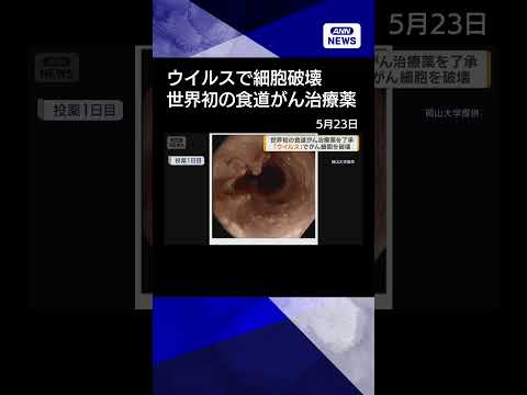 【ニュース】世界初の食道がん治療薬を了承　「ウイルス」でがん細胞を破壊　#shorts thumbnail