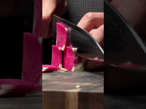 Rui “Azure Serpent” Cutting reddish #fyp #satisfying #kitchenknife #japaneseknife #ruiknife #cutting thumbnail