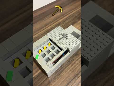 Crafting Minecraft Golden Pickaxe BUT Lego! ⛏️ thumbnail