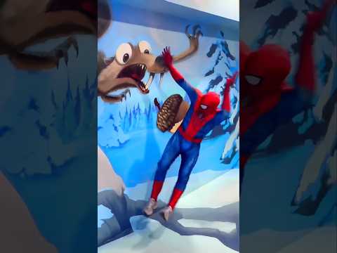 Spiderman got scared in a funny way😂 #spiderman thumbnail