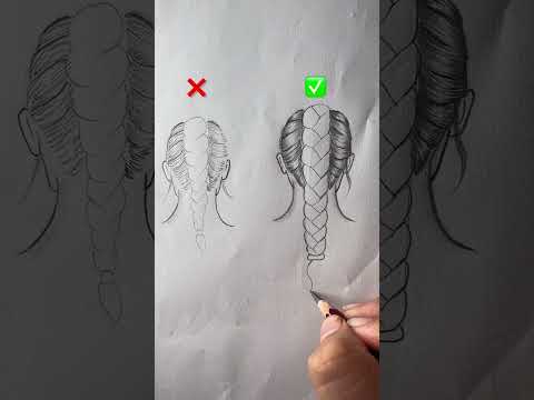 Easy way to draw hair braids #shorts #arts thumbnail