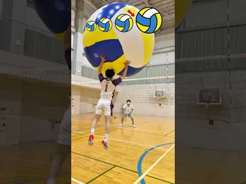 How big of a ball can I still spike with? 👀🏐#volleyball thumbnail