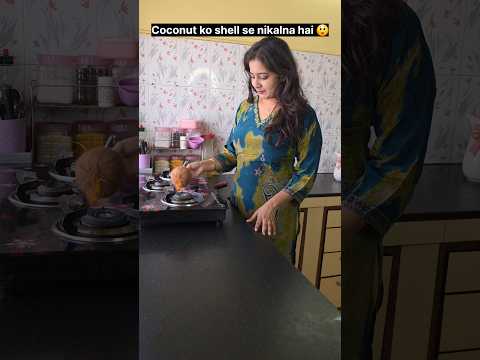 "Easy way to remove coconut shell." 🤯🤩😲 #relatable #trending #shorts thumbnail