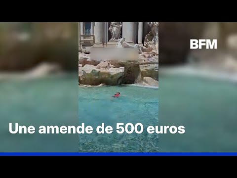 Cette touriste paraguayenne bannie à vie de la fontaine de Trévi à Rome après s'être baignée dedans thumbnail