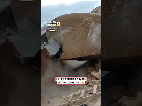 Stone masons breaking big rocks 😲 thumbnail