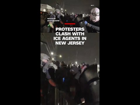 Protesters clash with ICE agents in New Jersey thumbnail
