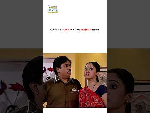 Kutte ka RONA = Kuch ASHUBH hona !   #tmkoc #funny #comedy #taarakmehta #jethalal #daya thumbnail
