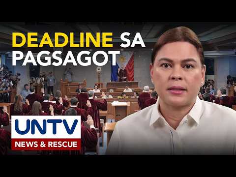 VP Duterte, may hanggang June 1, 7pm para sumagot sa ipinadalang summons ng impeachment court thumbnail