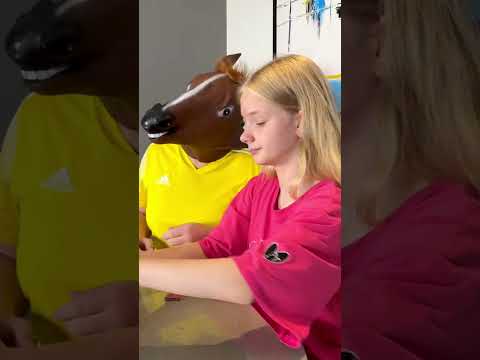 The horse is nervous. A big tongue laughs 😁 thumbnail