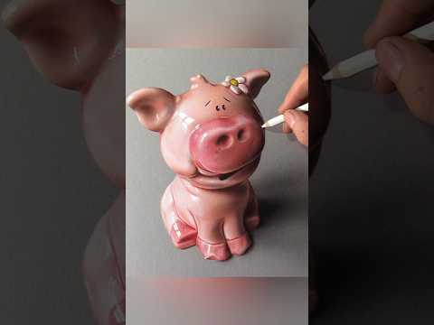 Hyper-realistic piggy bank #drawing thumbnail