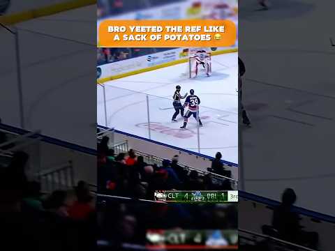 Skater collides with the ref 😂 #nhl #hockey #shorts thumbnail