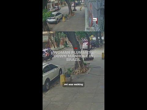 Woman plummets down manhole in Brazil thumbnail