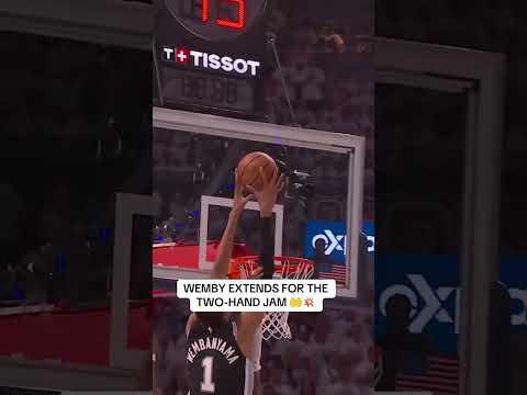 Wemby shows off his length with the two-hand jam 🔥 thumbnail