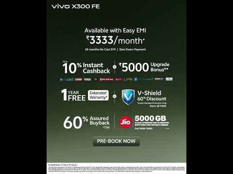 Meet the all-new vivo X300FE, built to keep up with your energy. Pre-book now. thumbnail