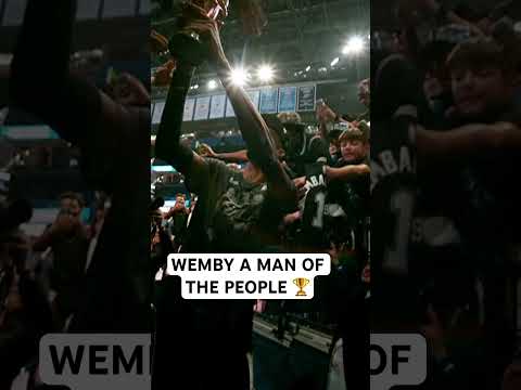 Wemby sharing the Earvin “Magic” Johnson trophy with the fans 🏆 thumbnail